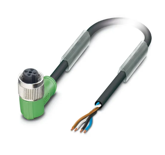 1693539 SAC-4P- 5,0-PVC/M12FR Kábel s konektorom M12/4pin, uhlový /voľný koniec kábla, 5m