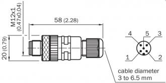 6022083 STE-1205-G Priamy konektor M12/5pin samec