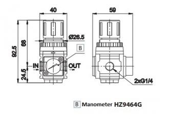 HZE0R08GM Regulátor, G1/4