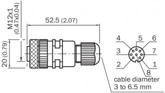 6028422 DOS-1208-G Priamy konektor M12/8pin samica